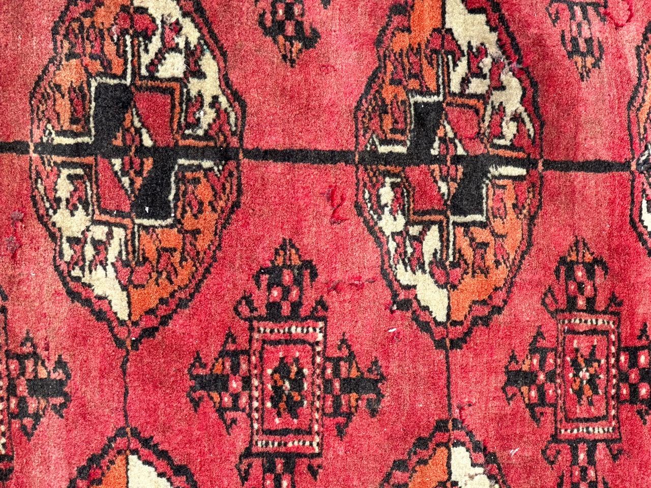 Bobyrug’s antique distressed Turkmen Bokhara rug  For Sale 3
