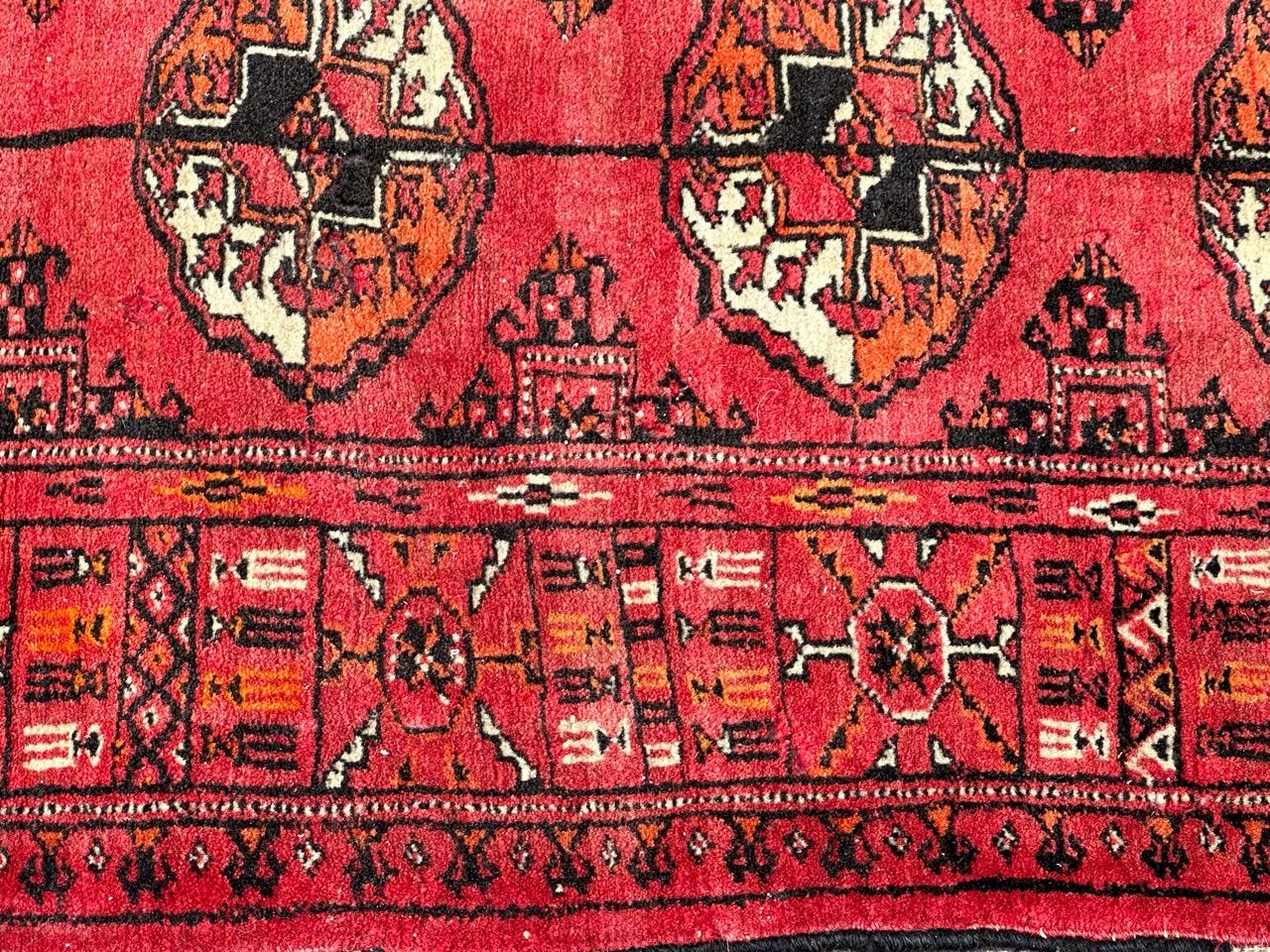 Bobyrug’s antique distressed Turkmen Bokhara rug  For Sale 7