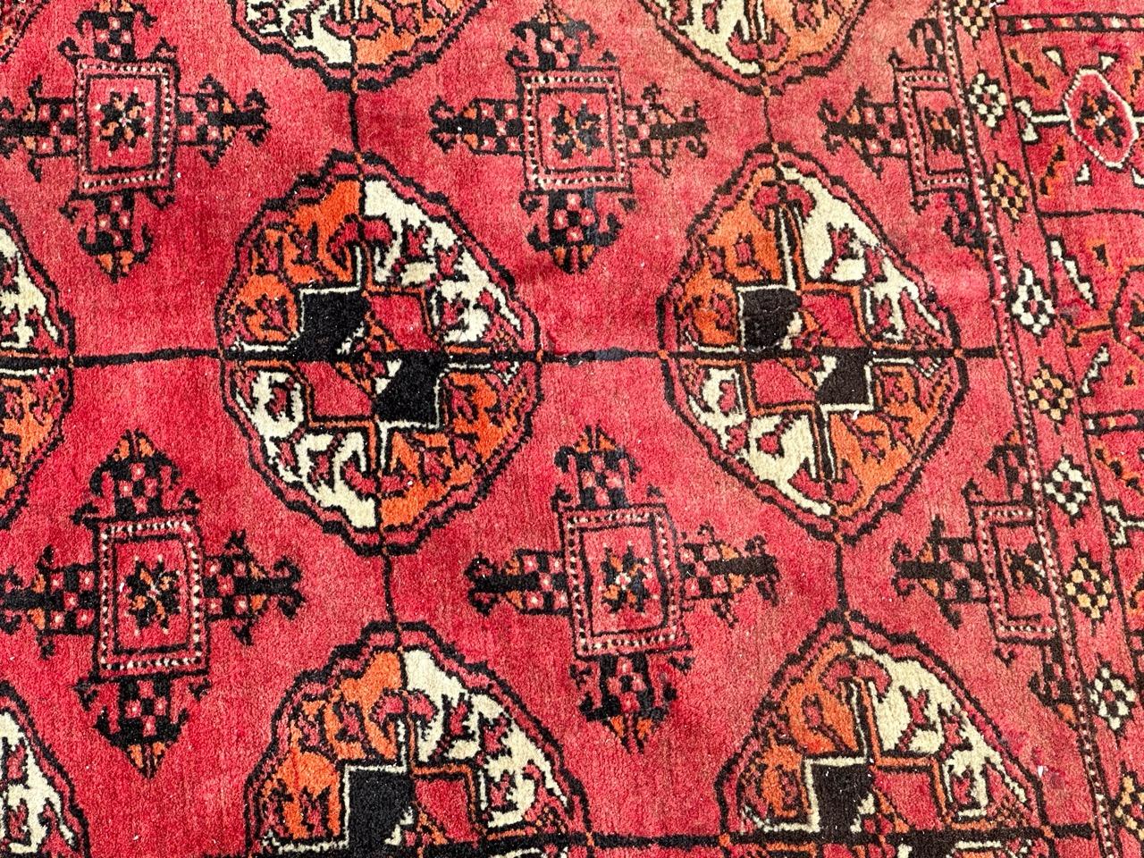Bobyrug’s antique distressed Turkmen Bokhara rug  For Sale 8