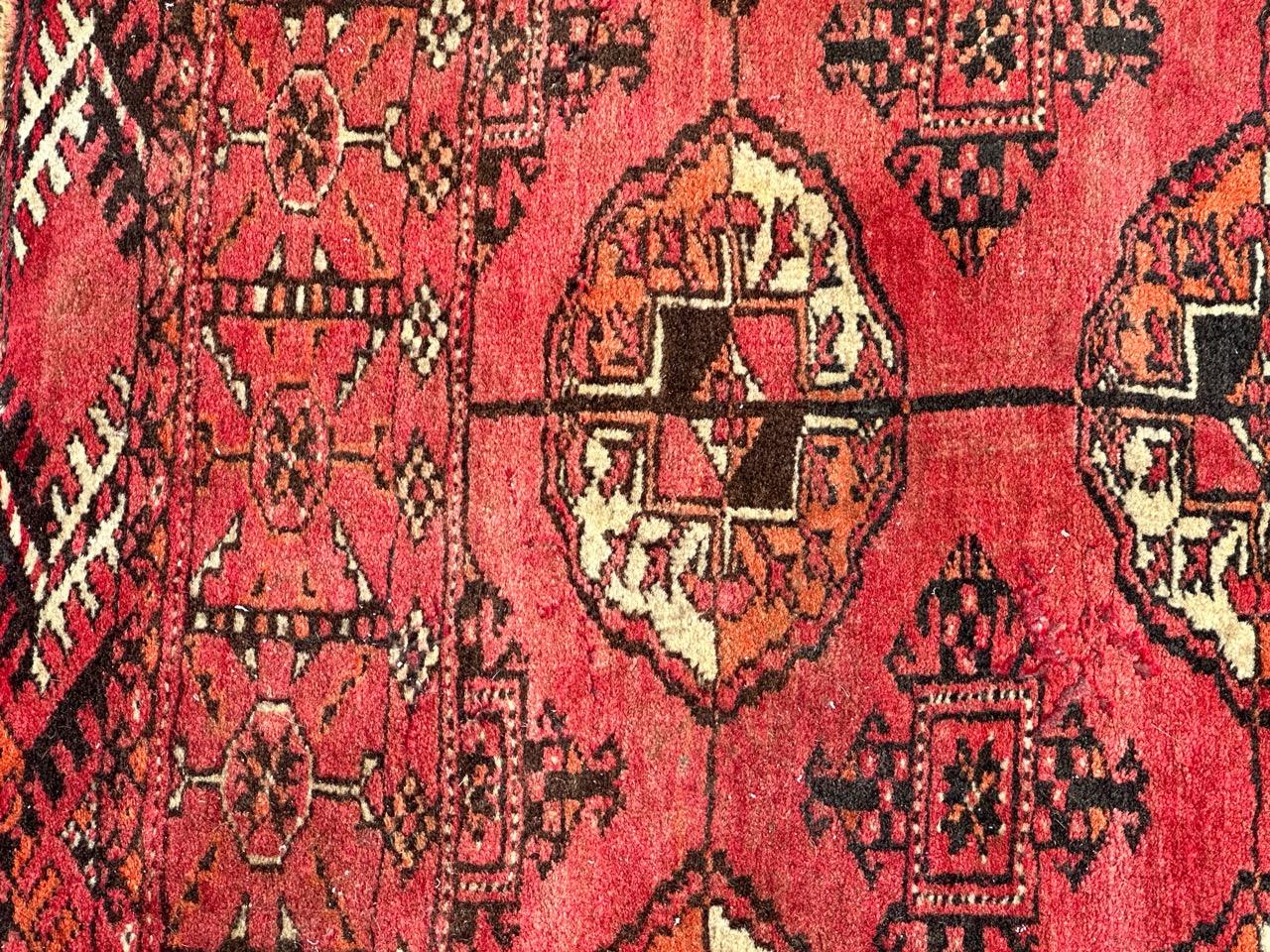 Bobyrug’s antique distressed Turkmen Bokhara rug  For Sale 9