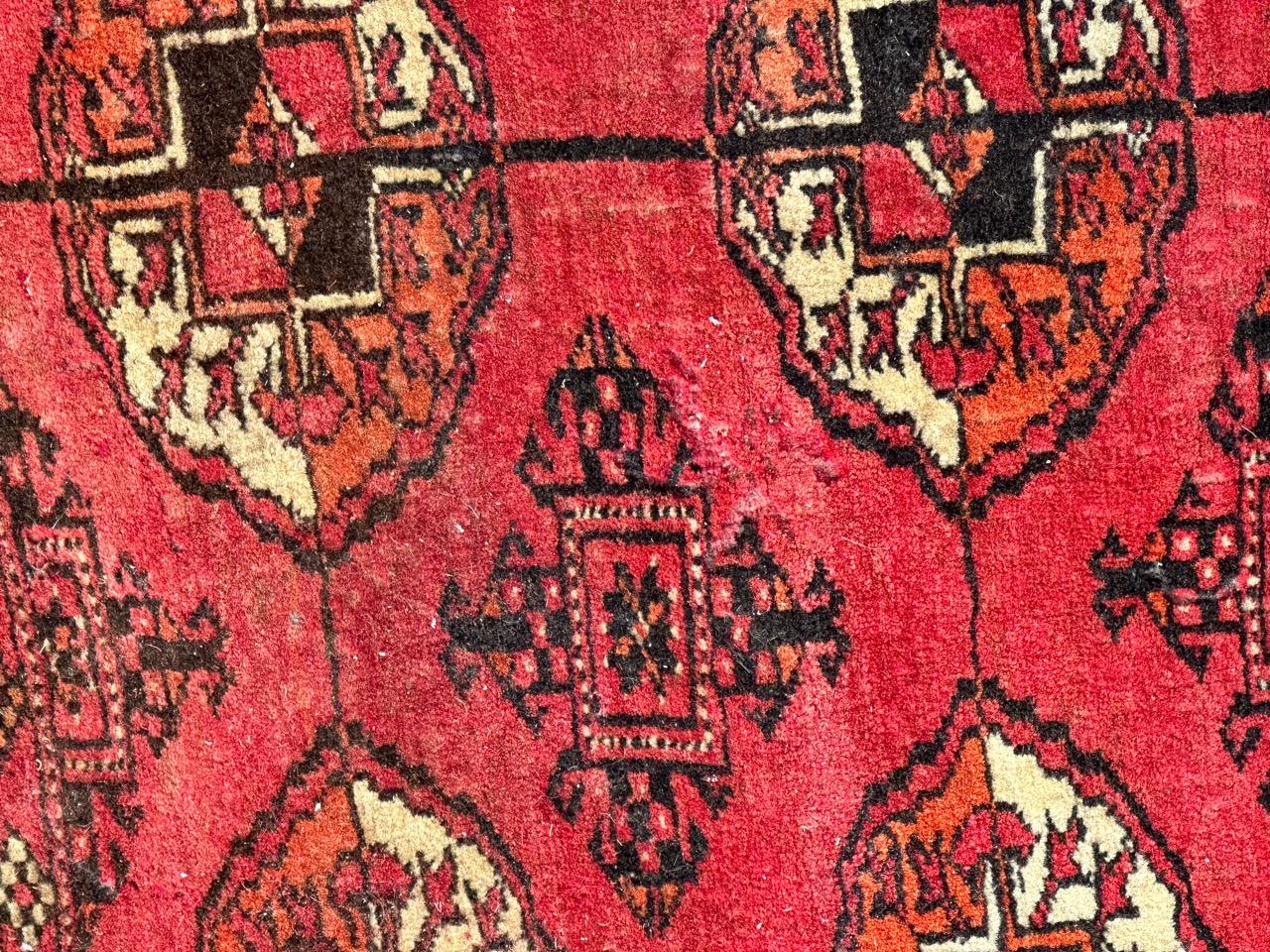 Bobyrug’s antique distressed Turkmen Bokhara rug  For Sale 1