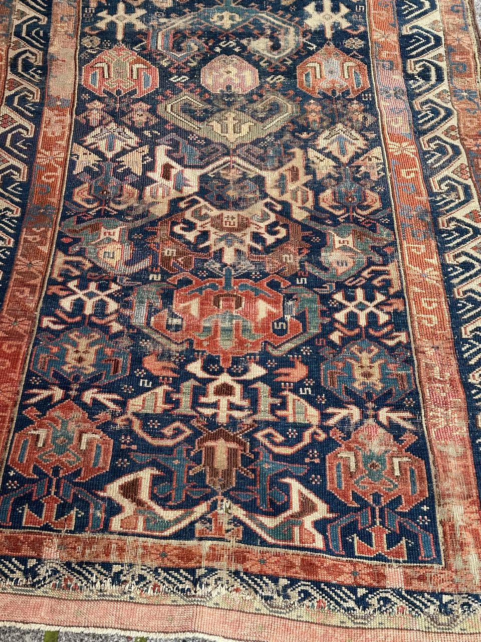 Wool Bobyrug’s antique seychour shirvan rug For Sale