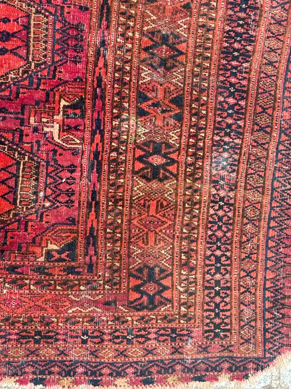  Antique Turkmen Yomut Chuval Horse Cover Rug For Sale 9