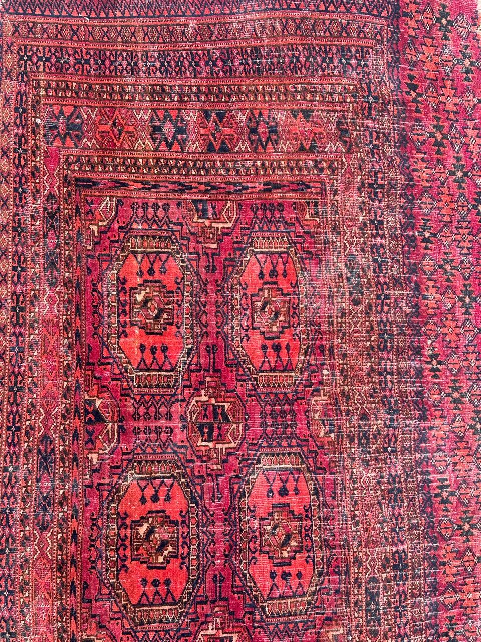 Hand-Knotted  Antique Turkmen Yomut Chuval Horse Cover Rug For Sale