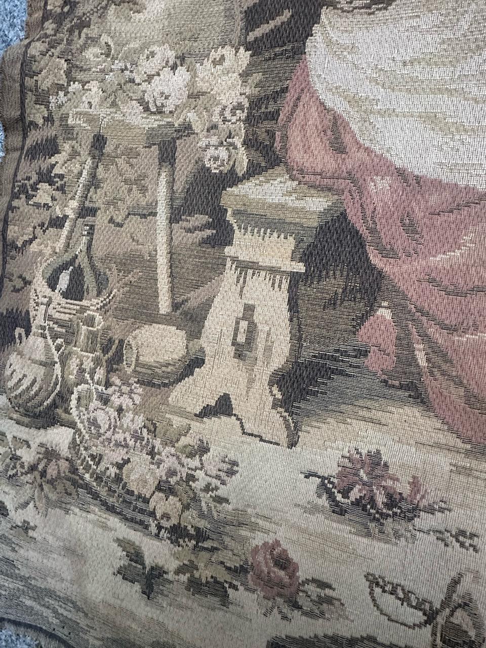 Bobyrug's Beautiful antique French jacquard tapestry Aubusson style en vente 7