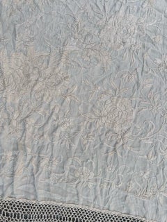 Beautiful Antique Manila Embroidered piano Shawl Chinese embroidery