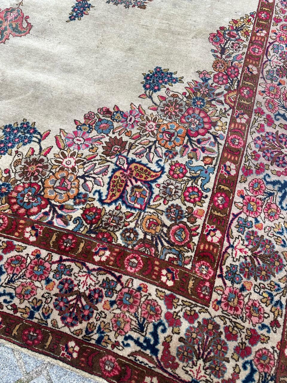 Bobyrug’s Beautiful large antique Kirman rug  For Sale 4