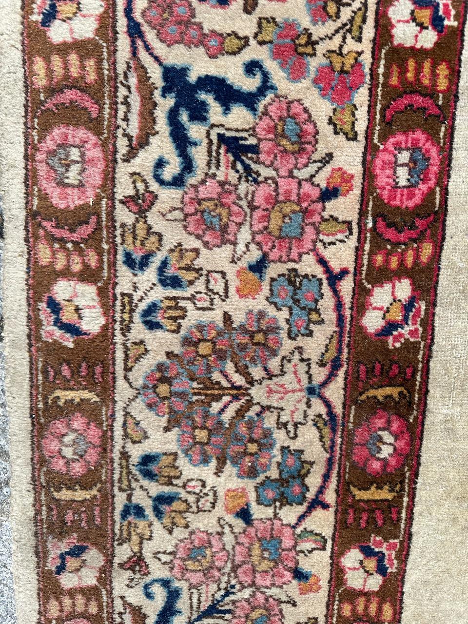 Hand-Knotted Bobyrug’s Beautiful large antique Kirman rug  For Sale