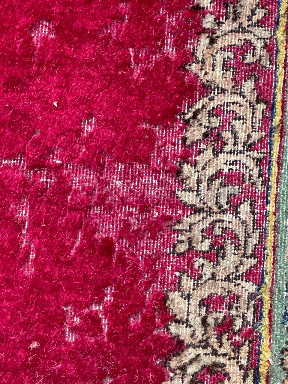 Bobyrug’s Beautiful large mid century distressed Kirman rug  For Sale 4