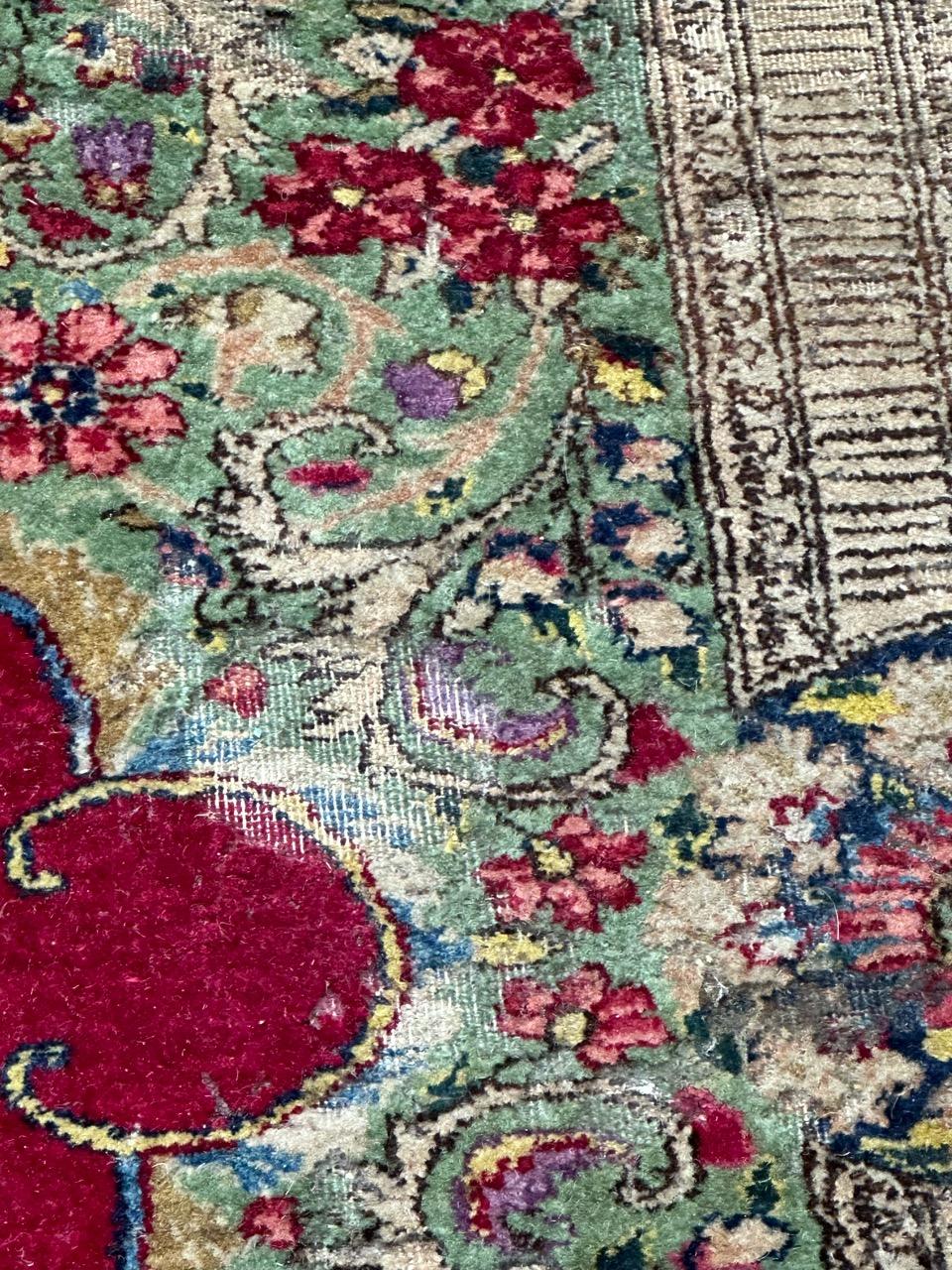 Bobyrug’s Beautiful large mid century distressed Kirman rug  For Sale 5