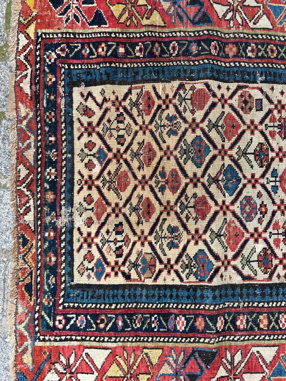 Bobyrug's Beautiful little antique shirvan daghistan rug  (Kasachisch) im Angebot