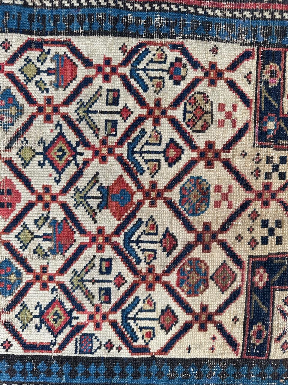 Bobyrug's Beautiful little antique shirvan daghistan rug  (19. Jahrhundert) im Angebot