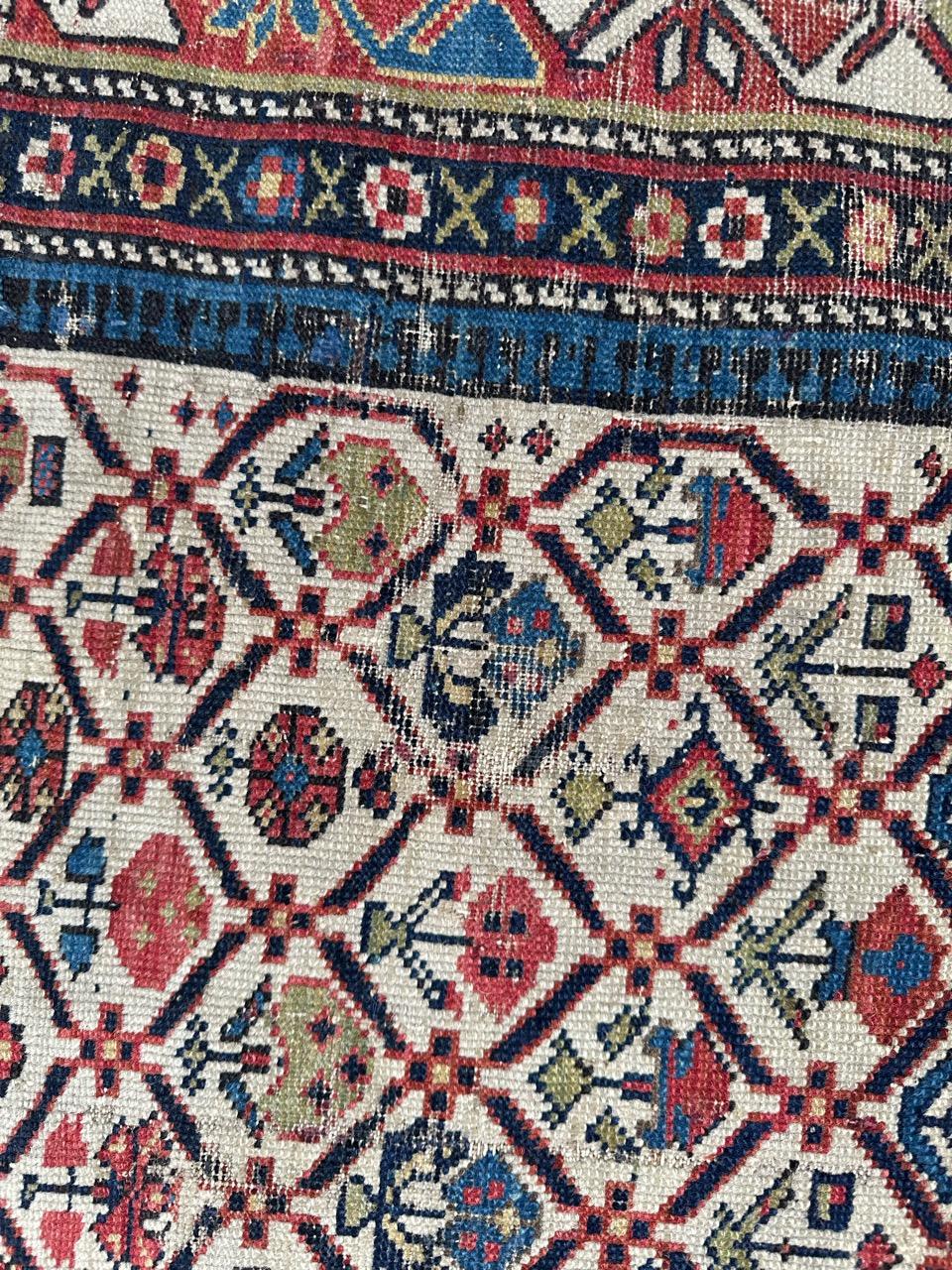 Wool Bobyrug’s Beautiful little antique shirvan daghistan rug  For Sale