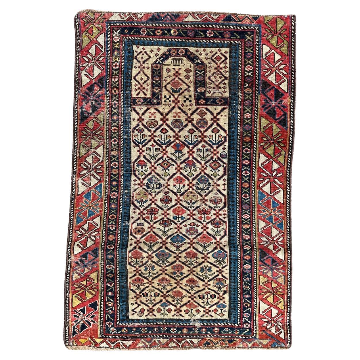 Bobyrug’s Beautiful little antique shirvan daghistan rug 