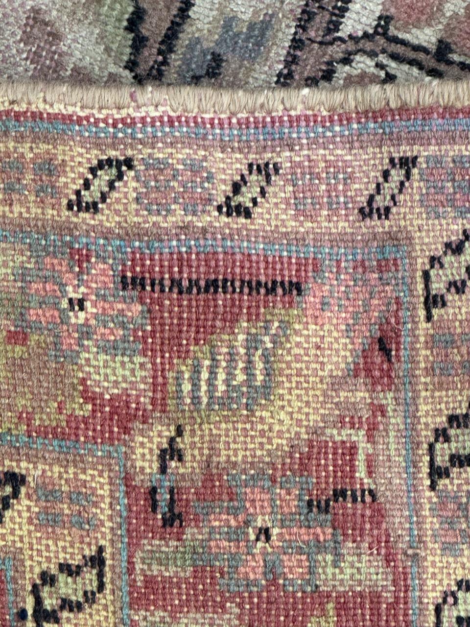 Bobyrug’s Beautiful small vintage silk and wool Pakistani rug  For Sale 8