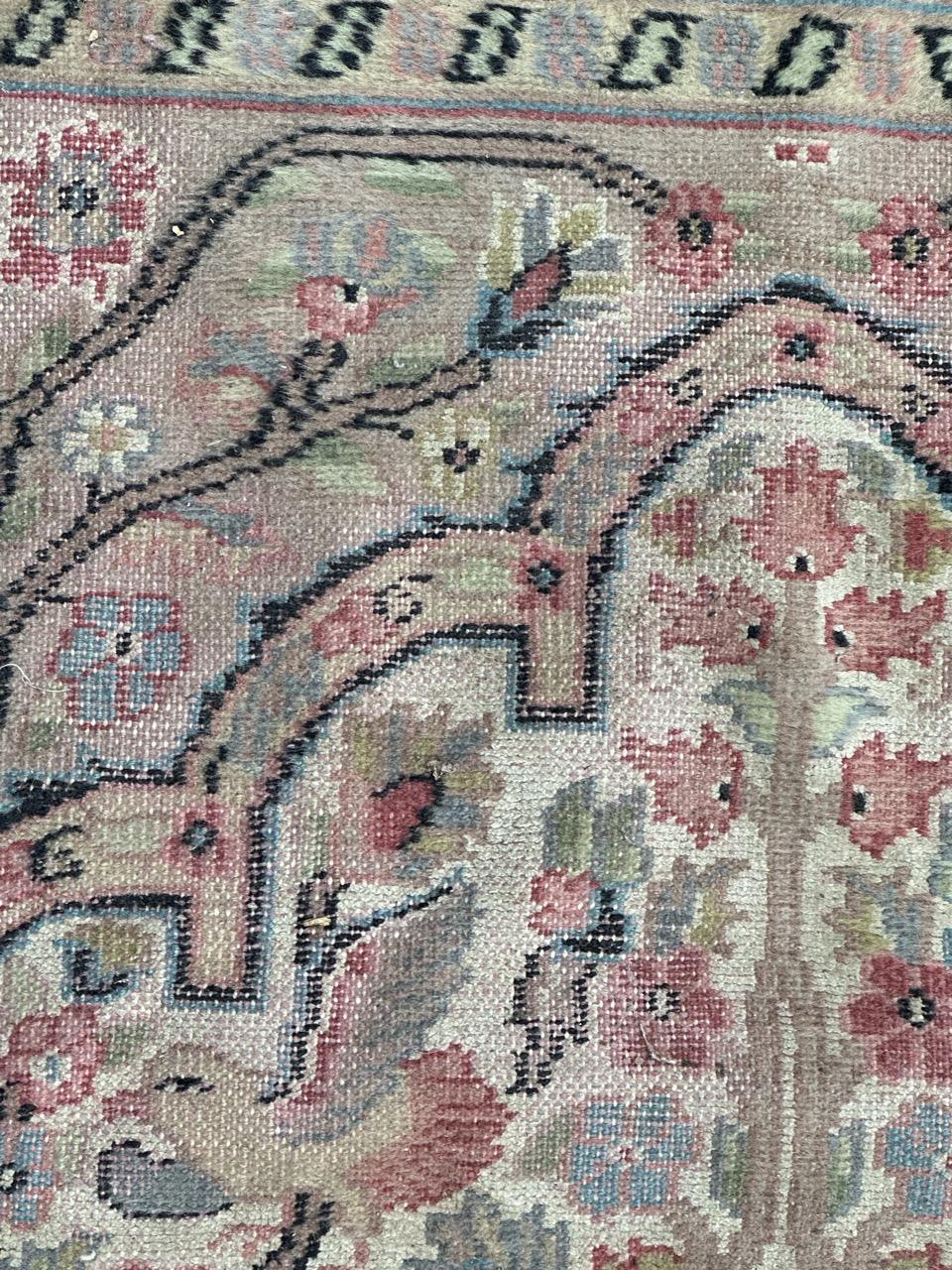 Bobyrug's Schöne kleine Vintage Seide und Wolle pakistanischen Teppich  (Kaschan) im Angebot