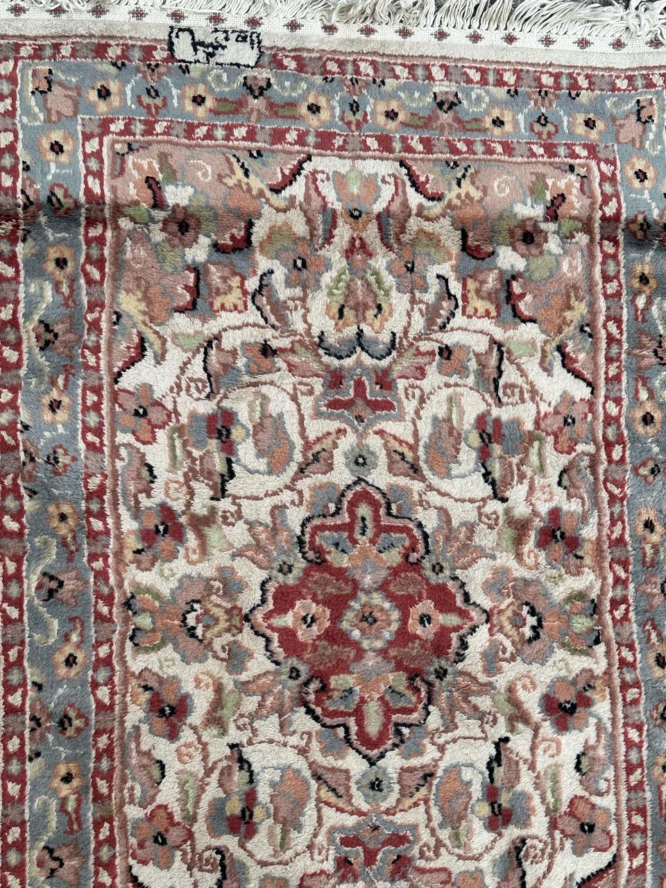 Kashan Beautiful small vintage silk and wool Pakistani rug  For Sale