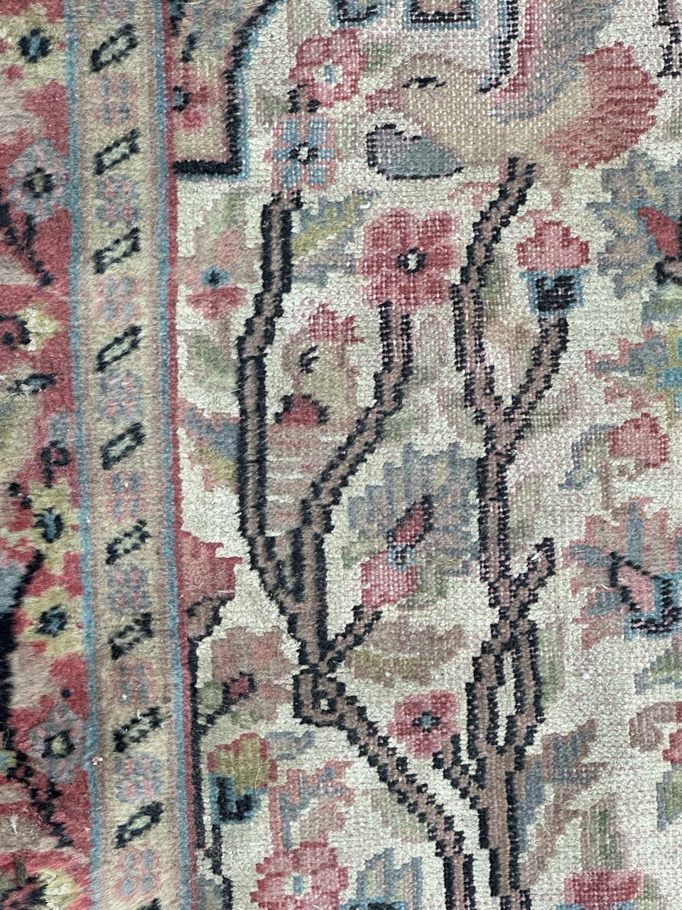 Bobyrug's Schöne kleine Vintage Seide und Wolle pakistanischen Teppich  (Handgeknüpft) im Angebot