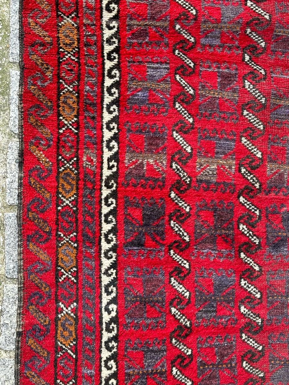 Hand-Knotted Bobyrug’s Beautiful vintage distressed Turkish rug  For Sale
