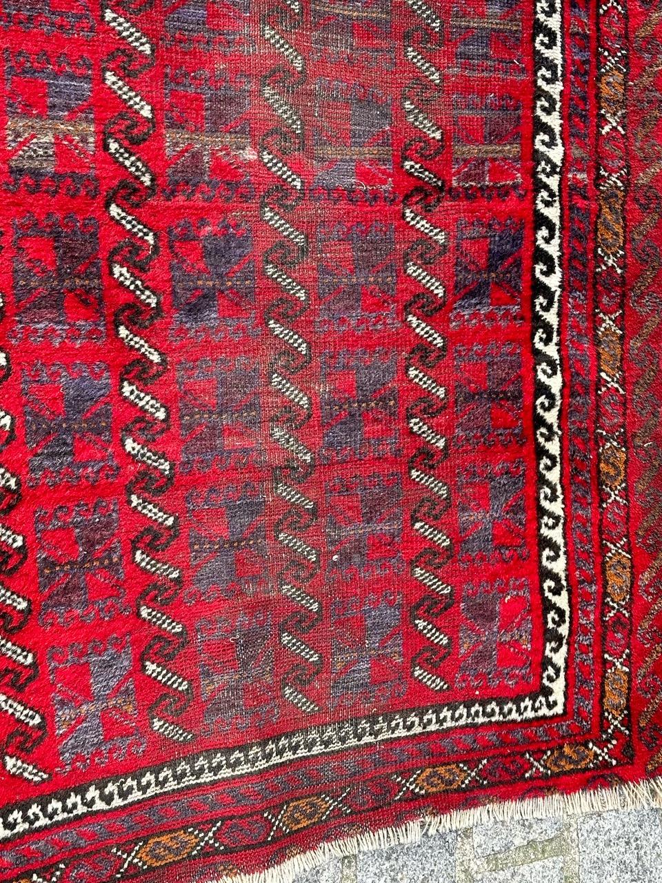 20th Century Bobyrug’s Beautiful vintage distressed Turkish rug  For Sale
