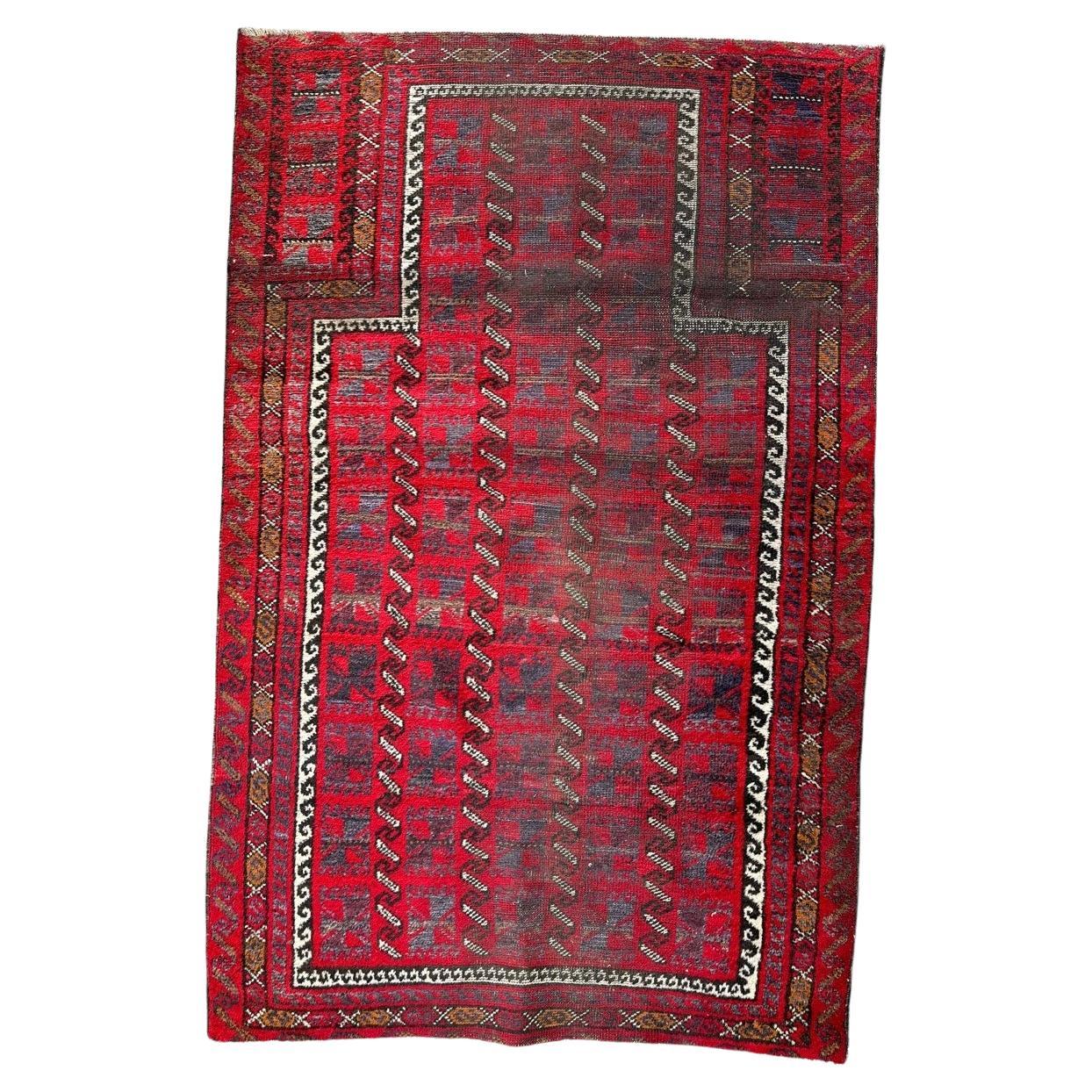 Bobyrug’s Beautiful vintage distressed Turkish rug  For Sale