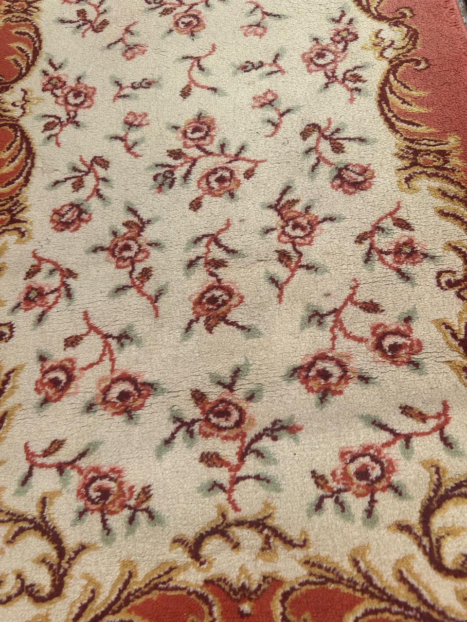 Bobyrug’s Beautiful vintage pair of Aubusson style rugs For Sale 6