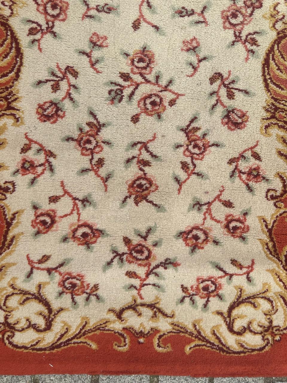 French Bobyrug’s Beautiful vintage pair of Aubusson style rugs For Sale