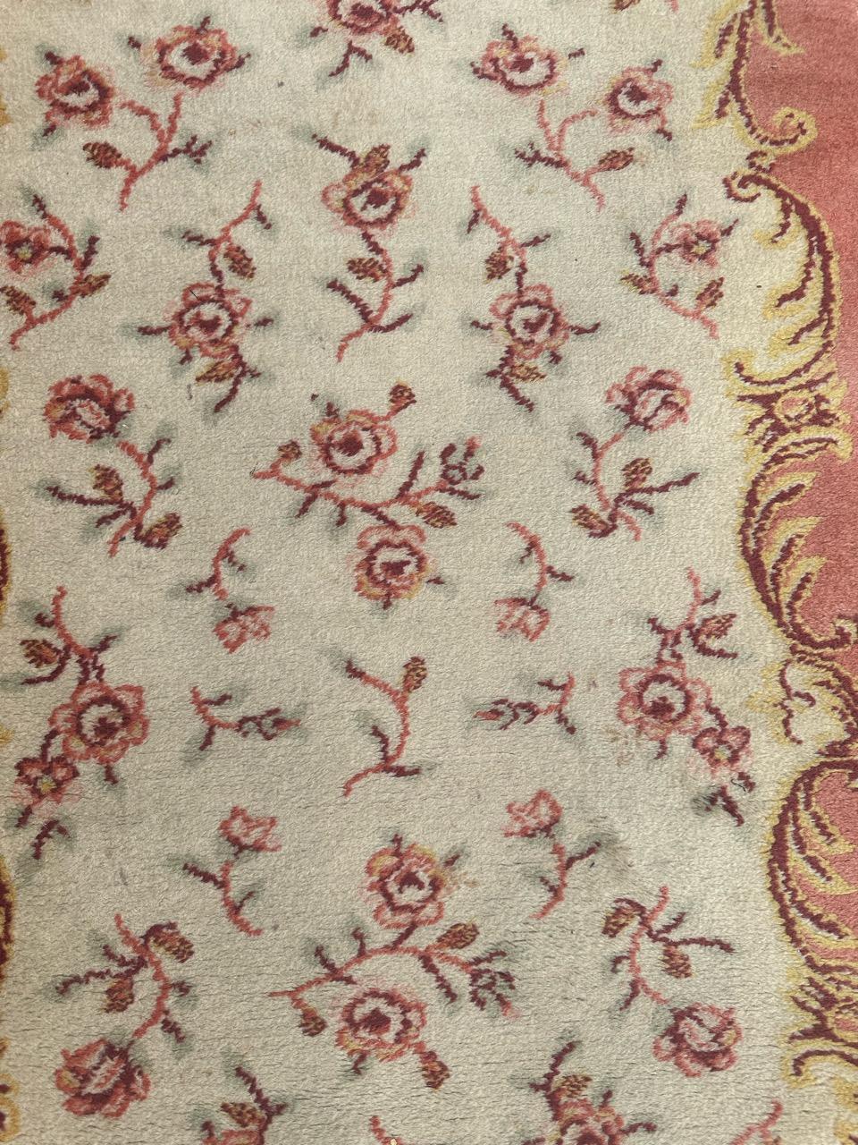 Bobyrug’s Beautiful vintage pair of Aubusson style rugs For Sale 2