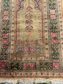 Bobyrug’s Beautiful vintage Turkish Kayseri silk rug