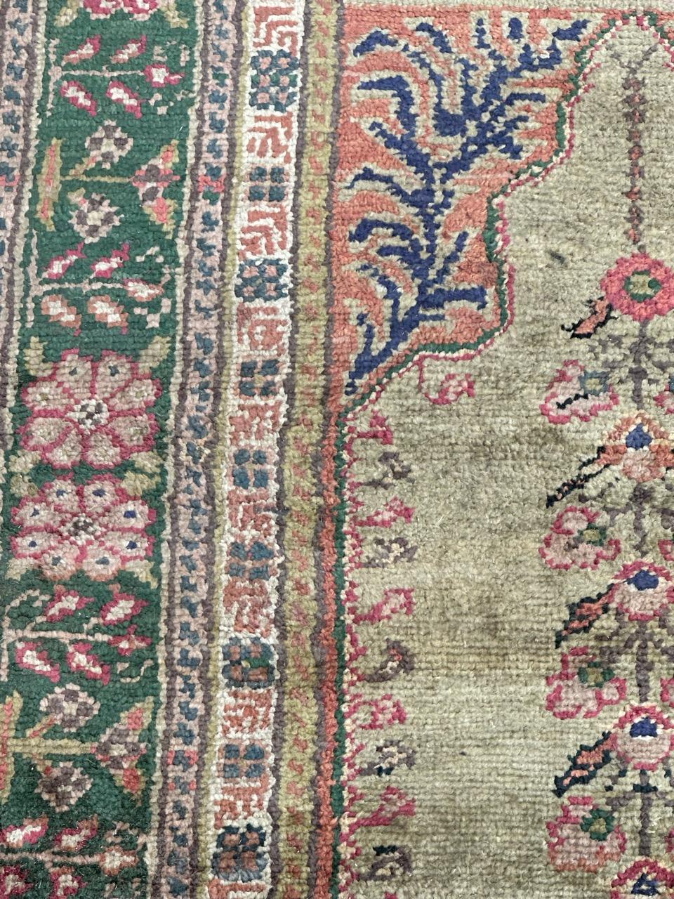 Cotton Bobyrug’s Beautiful vintage Turkish Kayseri silk rug  For Sale