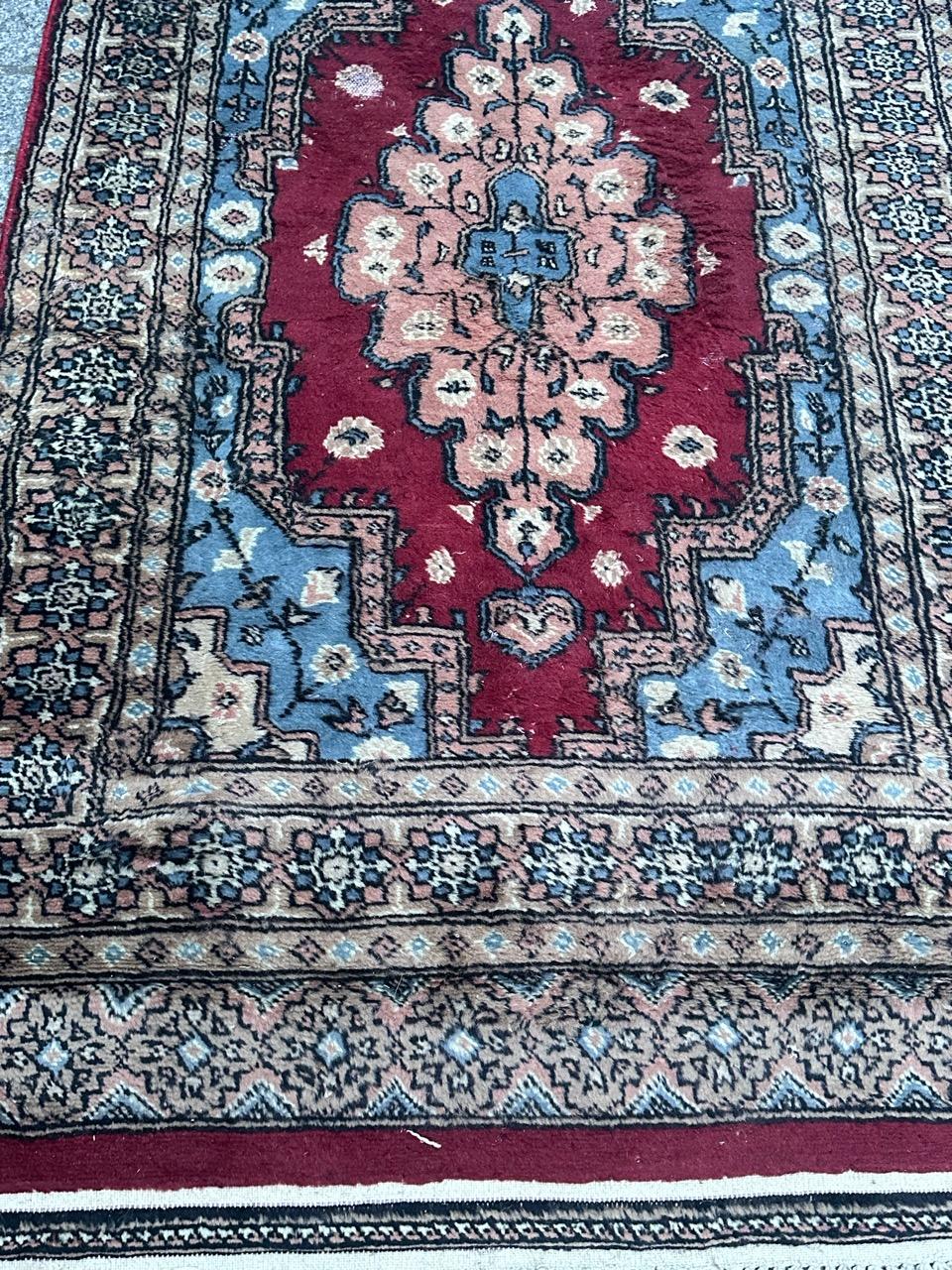 Bobyrug’s Beautiful vintage Turkmen style Pakistani rug  For Sale 7