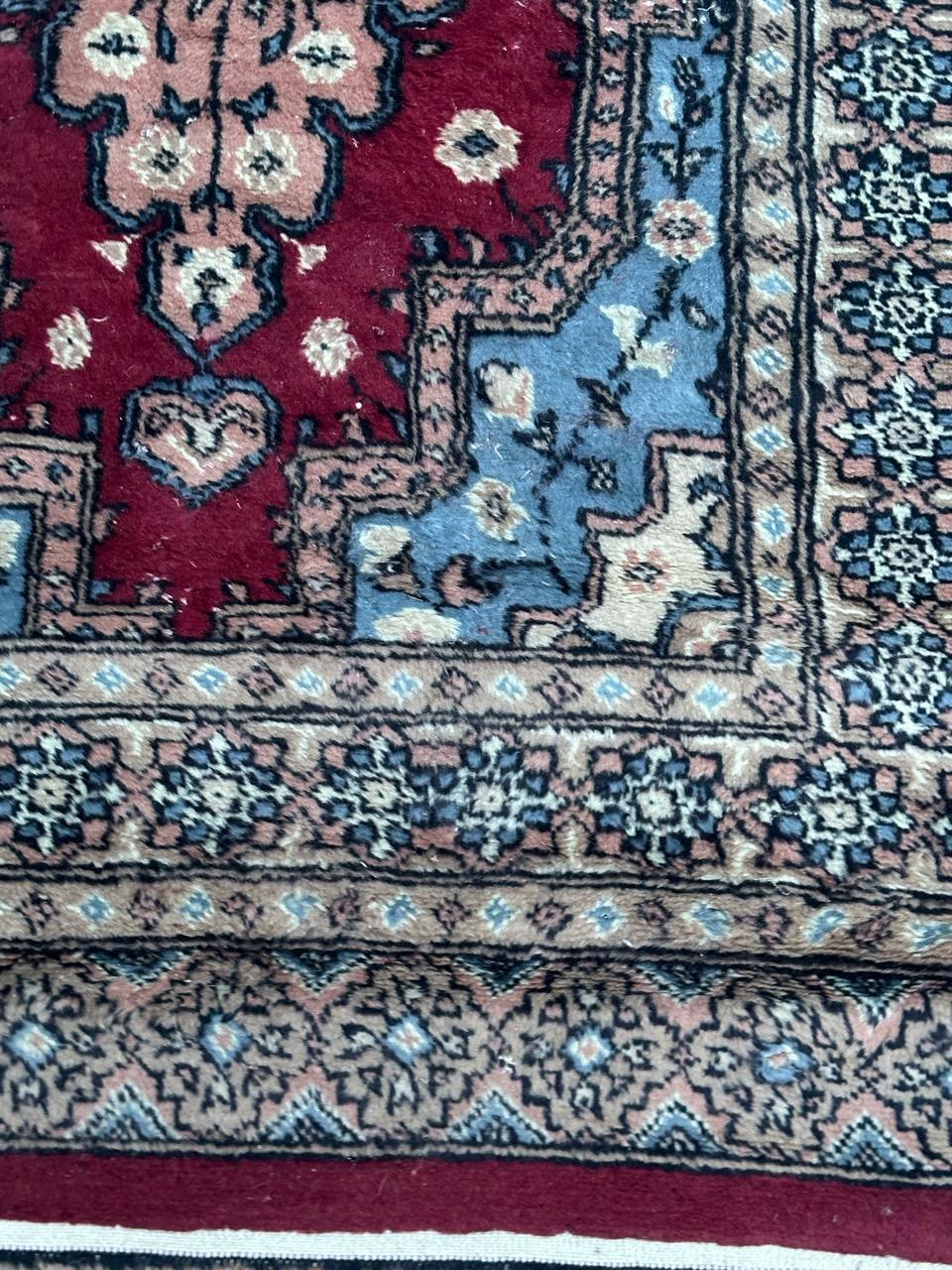 Hand-Knotted Bobyrug’s Beautiful vintage Turkmen style Pakistani rug  For Sale
