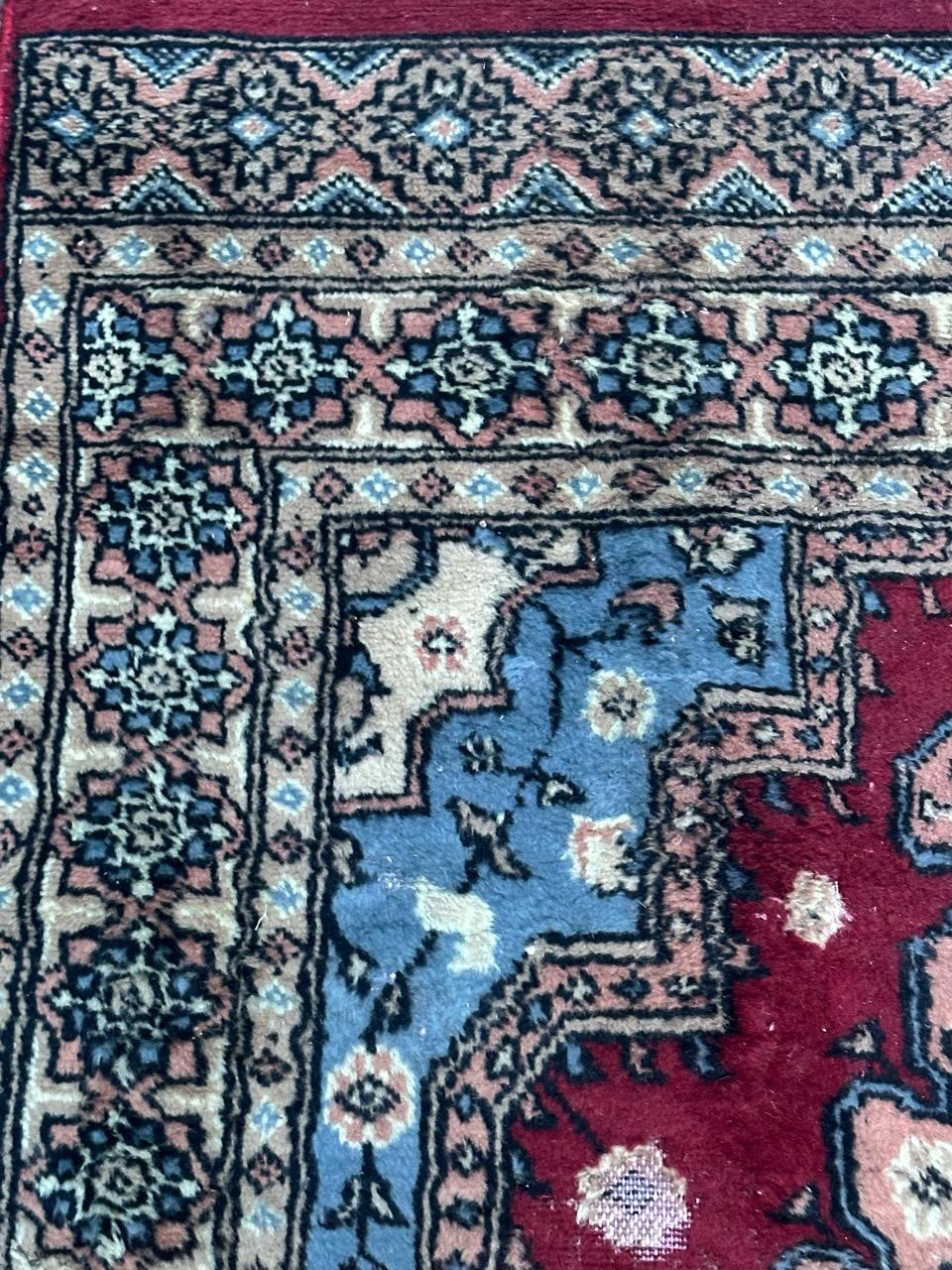 Bobyrug’s Beautiful vintage Turkmen style Pakistani rug  For Sale 1