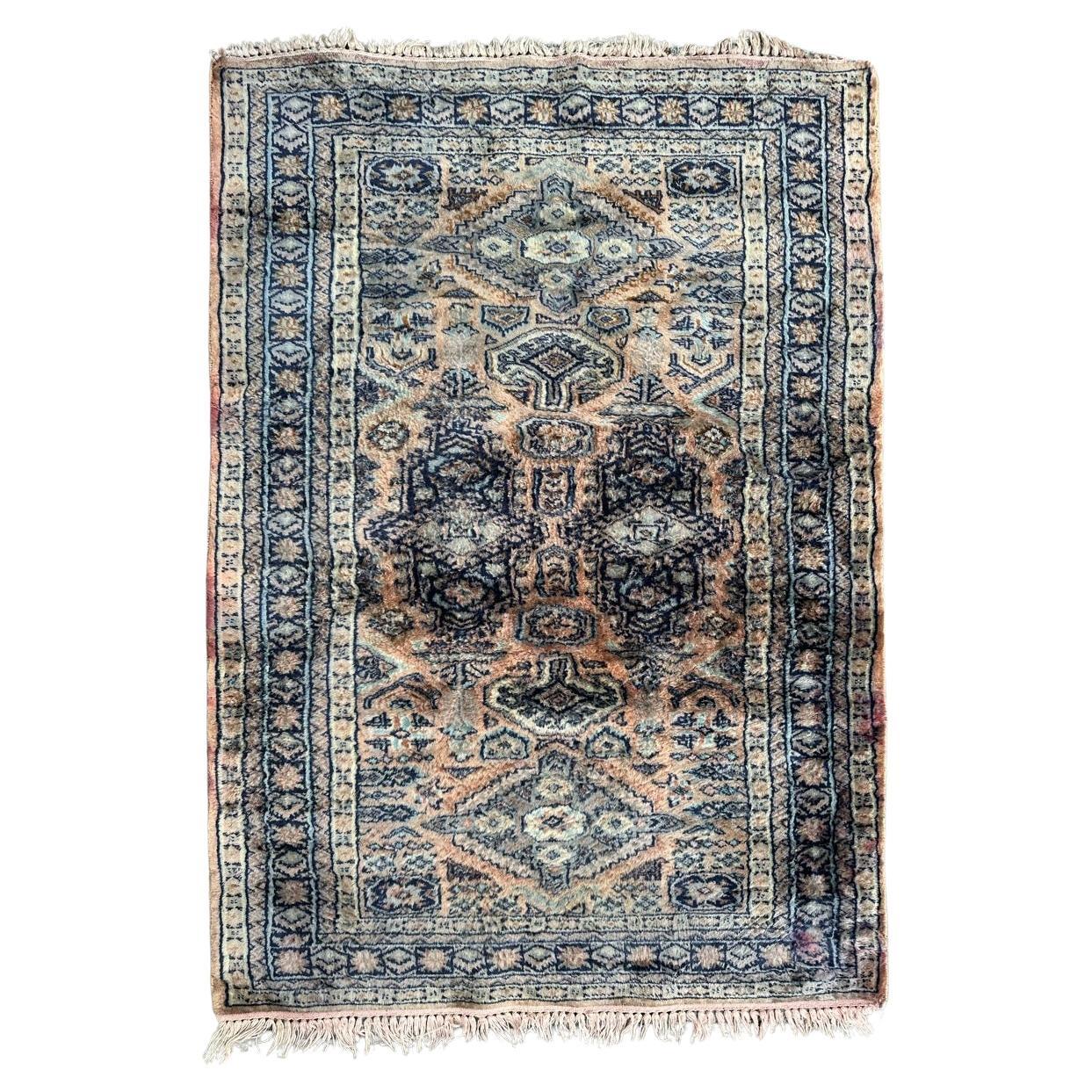 Bobyrug's Magnifique tapis pakistanais vintage de style turkmène 