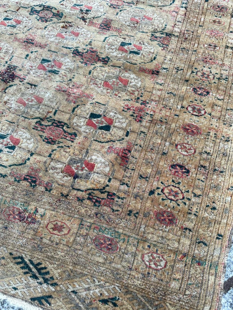 Bobyrug’s distressed antique Bokhara rug  For Sale 5