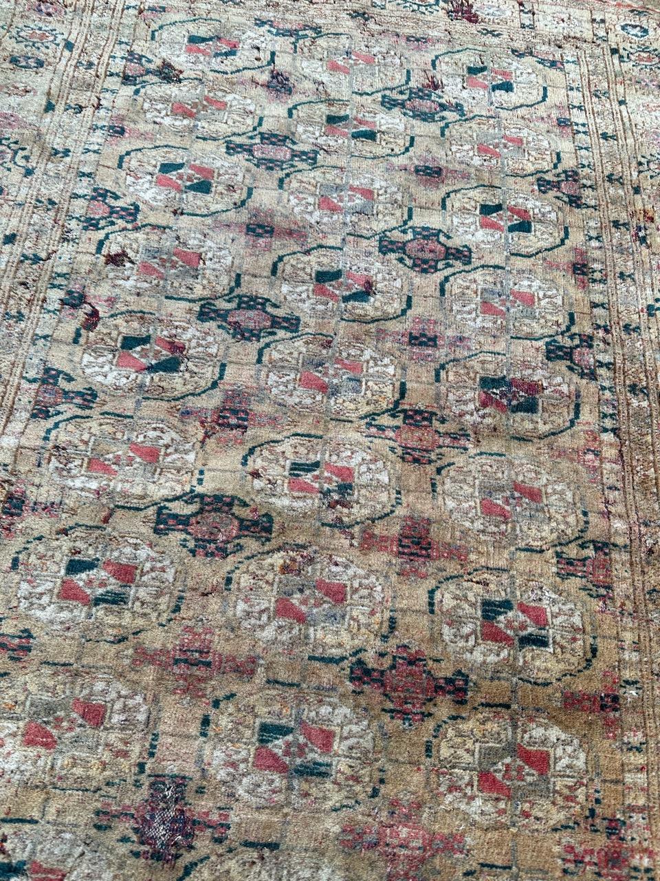 Bobyrug’s distressed antique Bokhara rug  For Sale 7