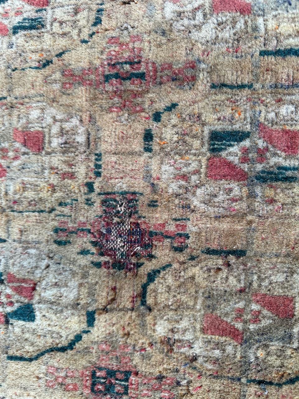 Rustic Bobyrug’s distressed antique Bokhara rug  For Sale