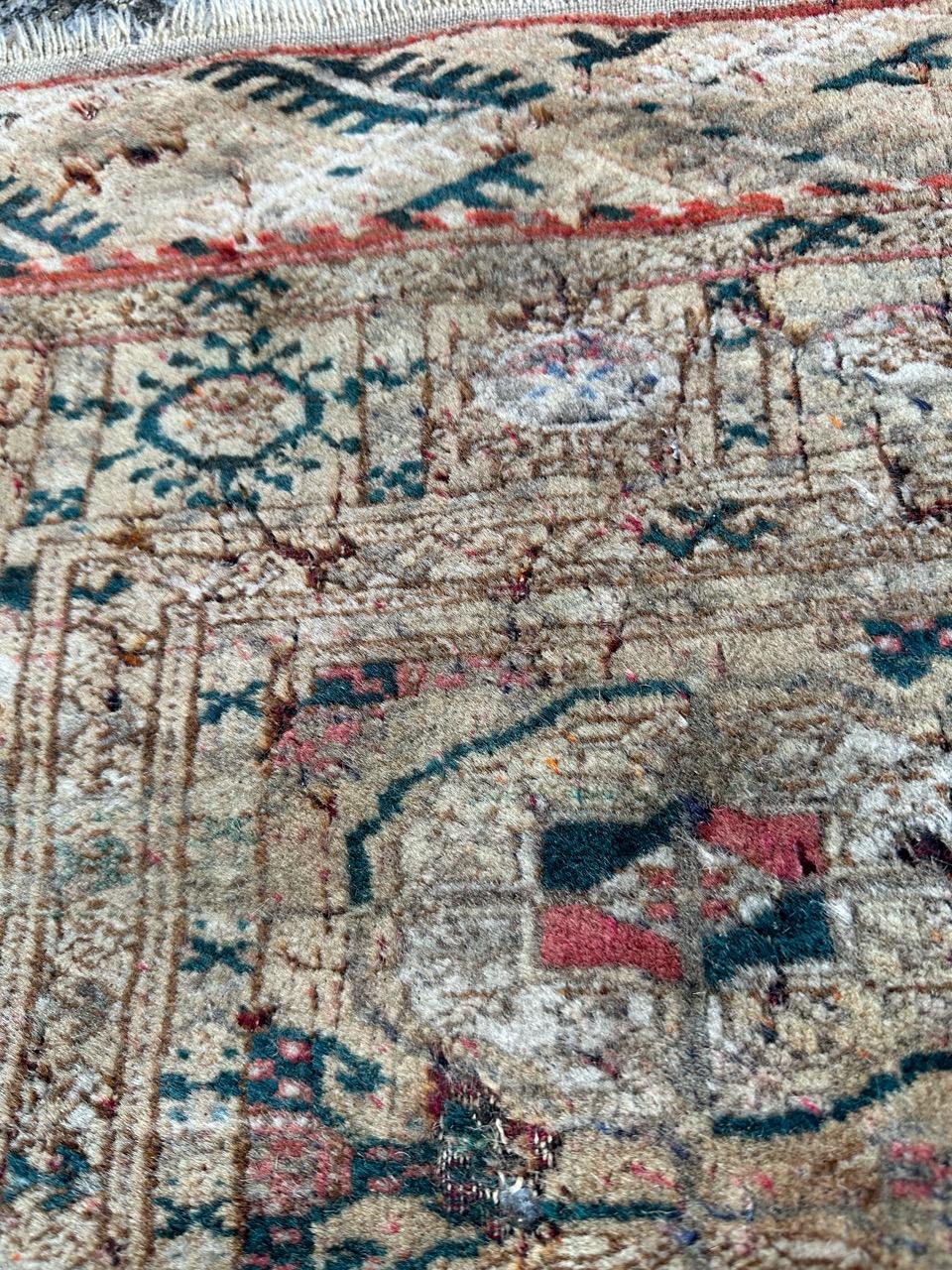 Bobyrug’s distressed antique Bokhara rug  For Sale 1