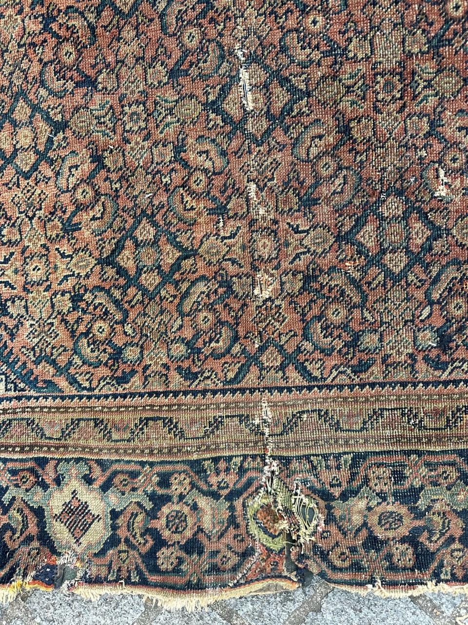 Sarouk Farahan Bobyrug’s distressed antique Farahan rug For Sale