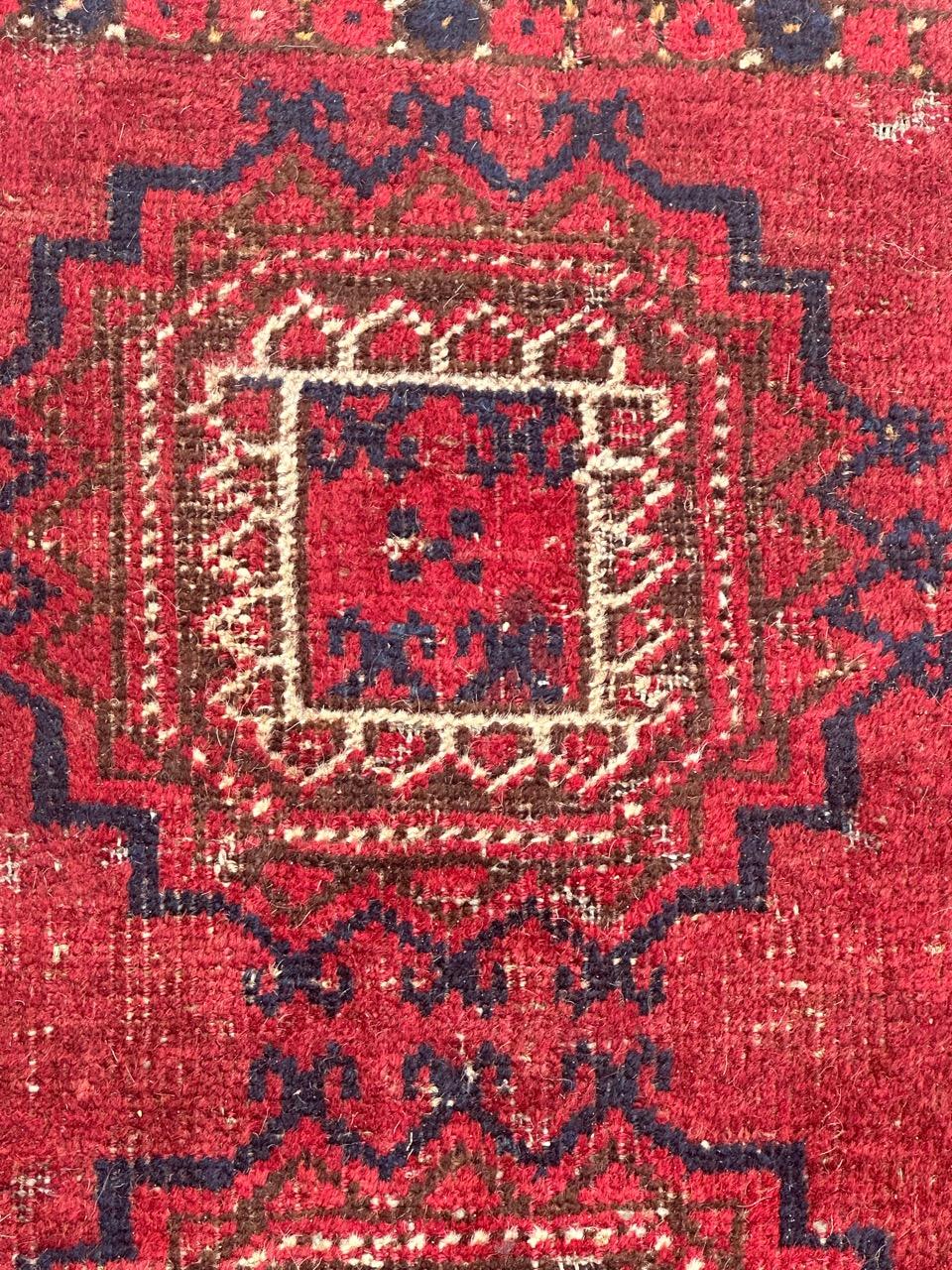 Bobyrug’s Distressed antique Turkmen rug  For Sale 3