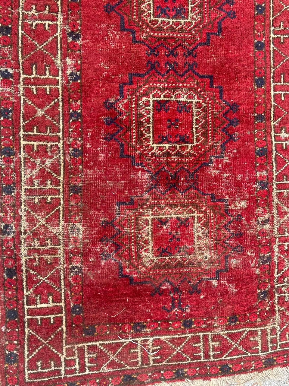 Tribal Distressed antique Turkmen rug  For Sale