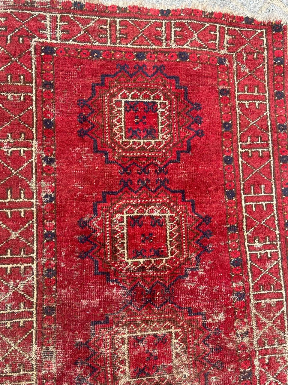 Afghan Tapis turkmène antique vieilli  en vente