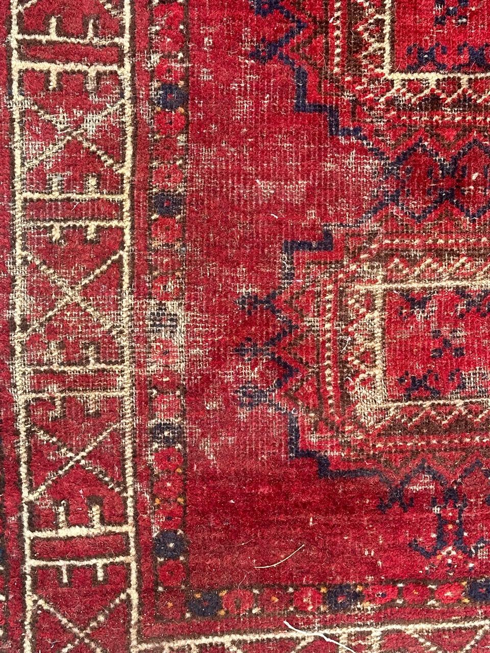 19th Century Distressed antique Turkmen rug  For Sale