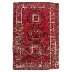 Distressed Antique Turkmen rug 