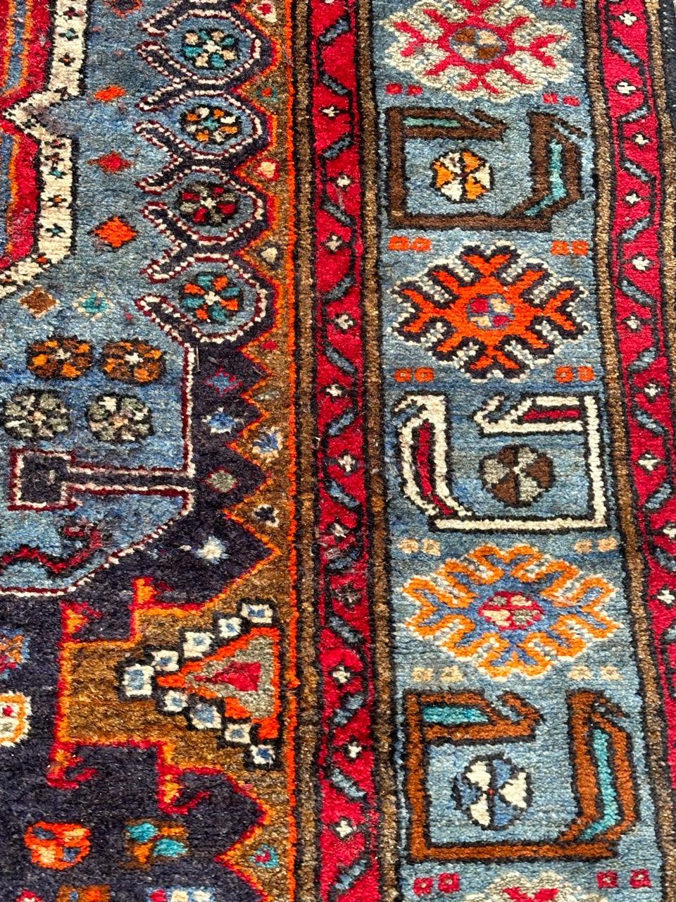 Bobyrug’s distressed mid century Hamadan rug For Sale 3