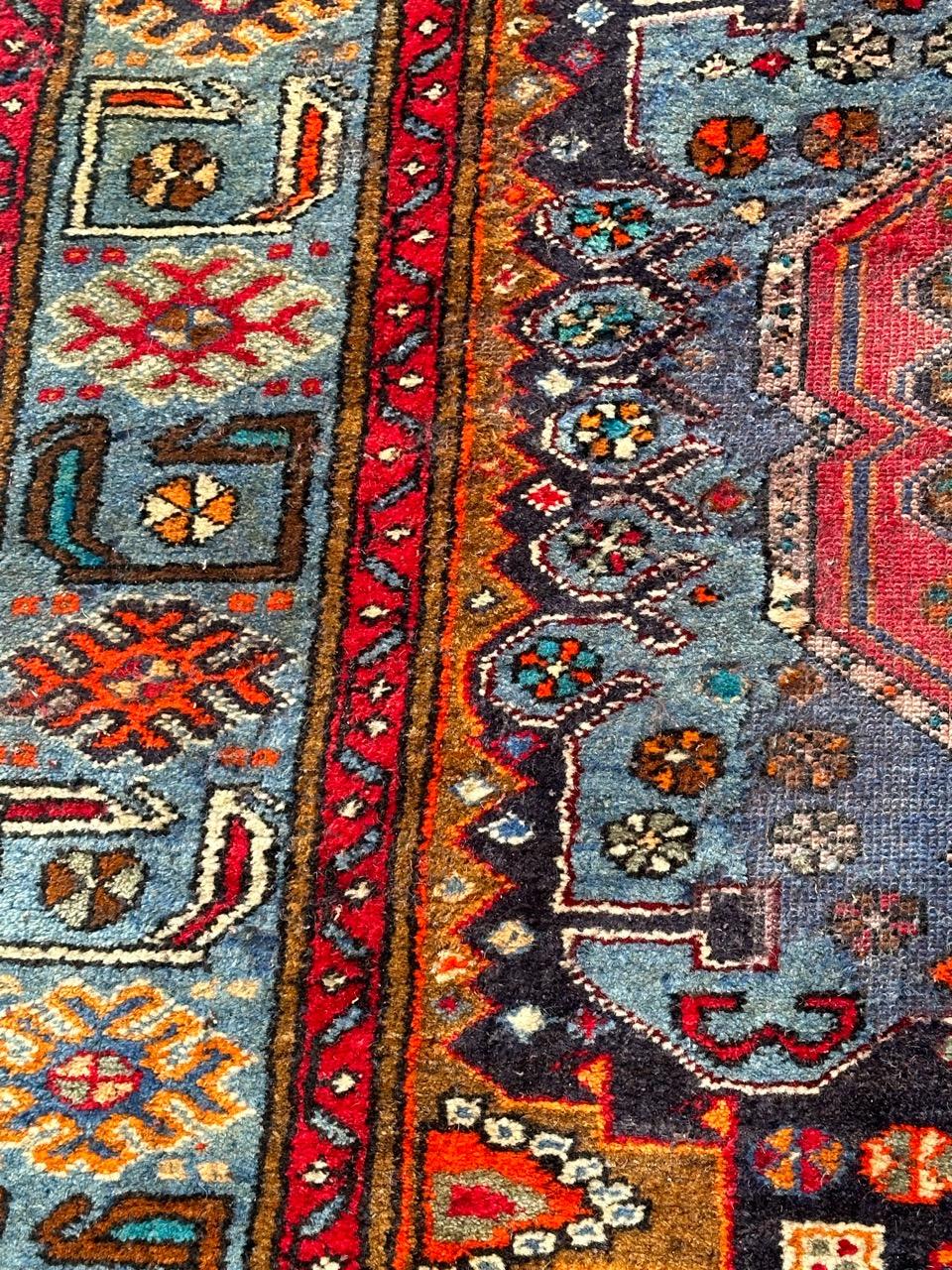 Bobyrug’s distressed mid century Hamadan rug For Sale 4