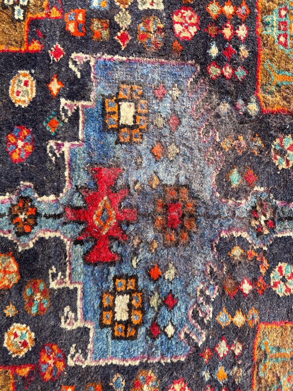 Bobyrug’s distressed mid century Hamadan rug For Sale 11