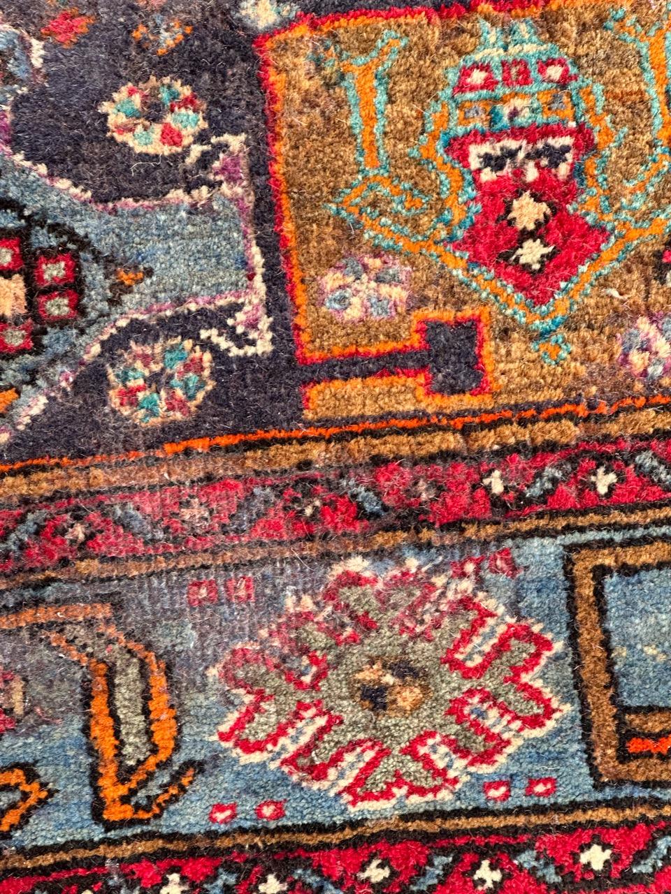 Asian Bobyrug’s distressed mid century Hamadan rug For Sale