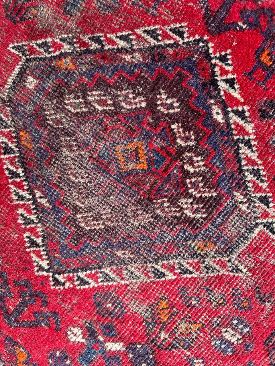 Bobyrug’s distressed mid century tribal Shiraz rug  For Sale 6