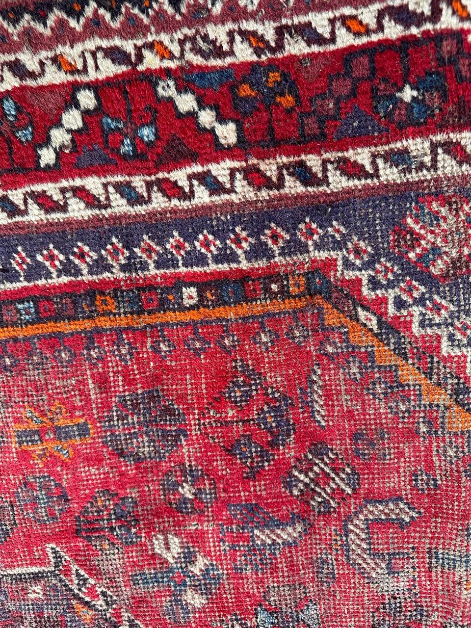 Bobyrug’s distressed mid century tribal Shiraz rug  For Sale 7